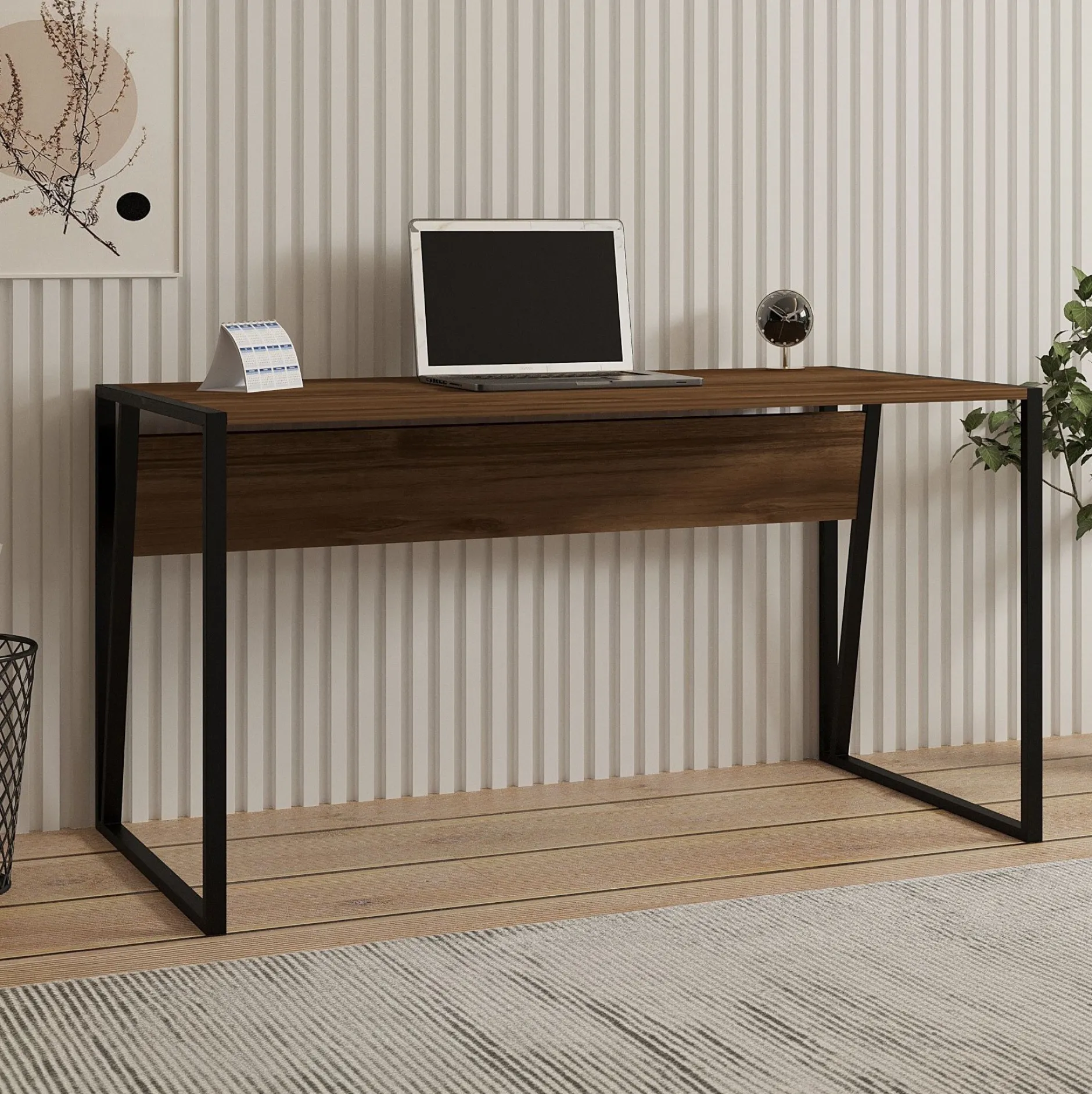 Schreibtisch Kemer - 100% MELAMINE - Nussbaum - 140 x 74 x 70 cm