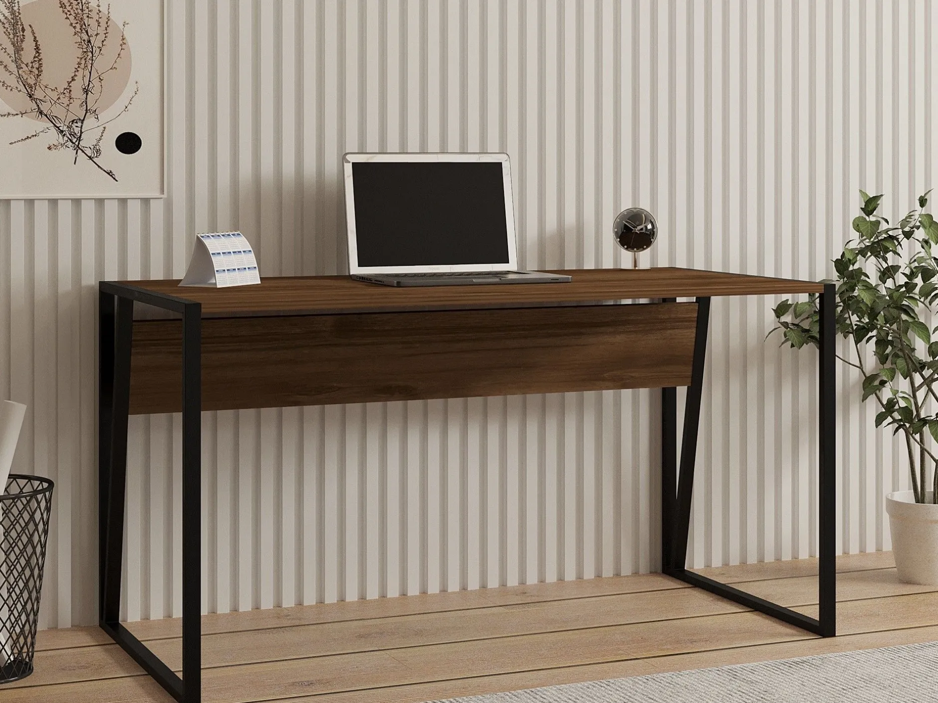 Schreibtisch Kemer - 100% MELAMINE - Nussbaum - 140 x 74 x 70 cm