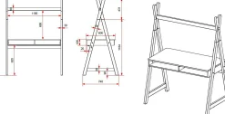 Schreibtisch Kiddy Tipi 116x75 MDF - Kiefer /weiß