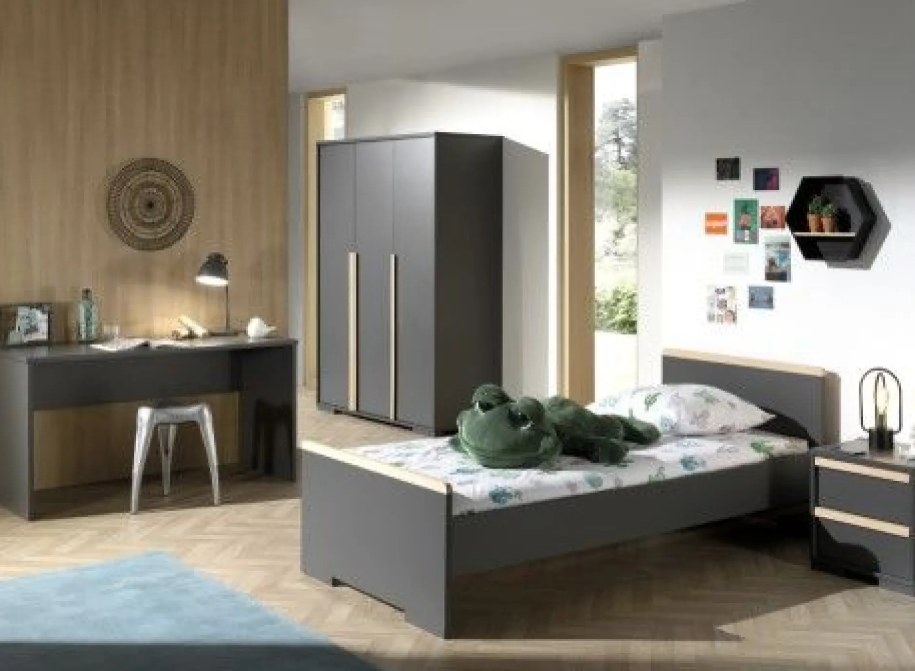 Schreibtisch London 140cm - anthrazit