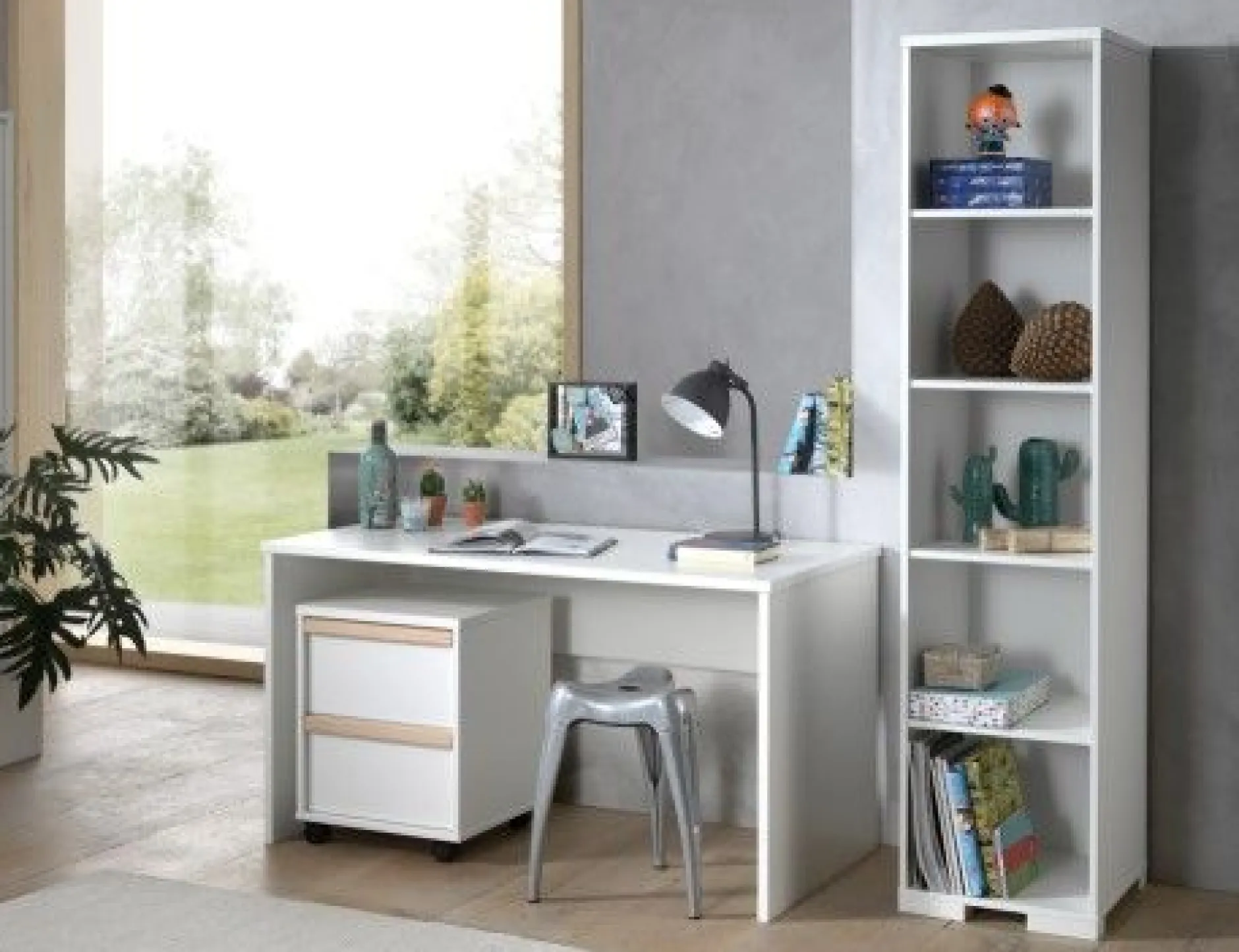 Schreibtisch London 140cm - weiß