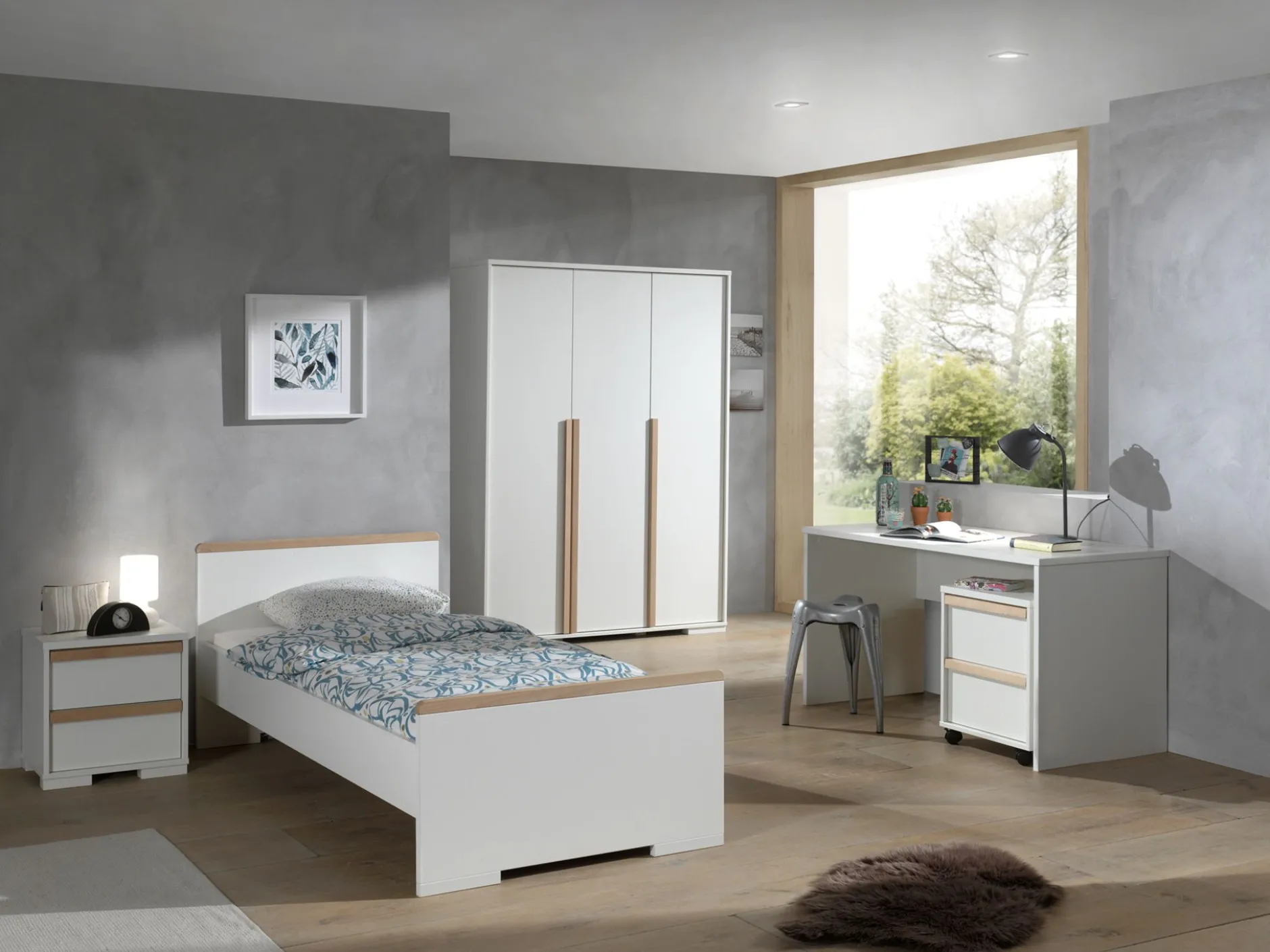 Schreibtisch London 140cm - weiß
