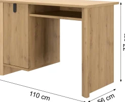 Schreibtisch Lugano | 110 x 56 x 77 cm | Design Artisan Oak