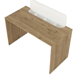 Schreibtisch Maris - 120x60x98cm - mit Stauraum - Eiche Dekor/Weiß