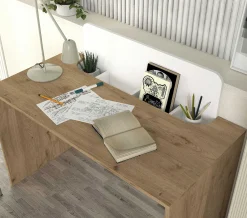 Schreibtisch Maris - 120x60x98cm - mit Stauraum - Eiche Dekor/Weiß