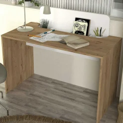 Schreibtisch Maris - 120x60x98cm - mit Stauraum - Eiche Dekor/Weiß
