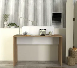 Schreibtisch Maris - 120x60x98cm - mit Stauraum - Eiche Dekor/Weiß