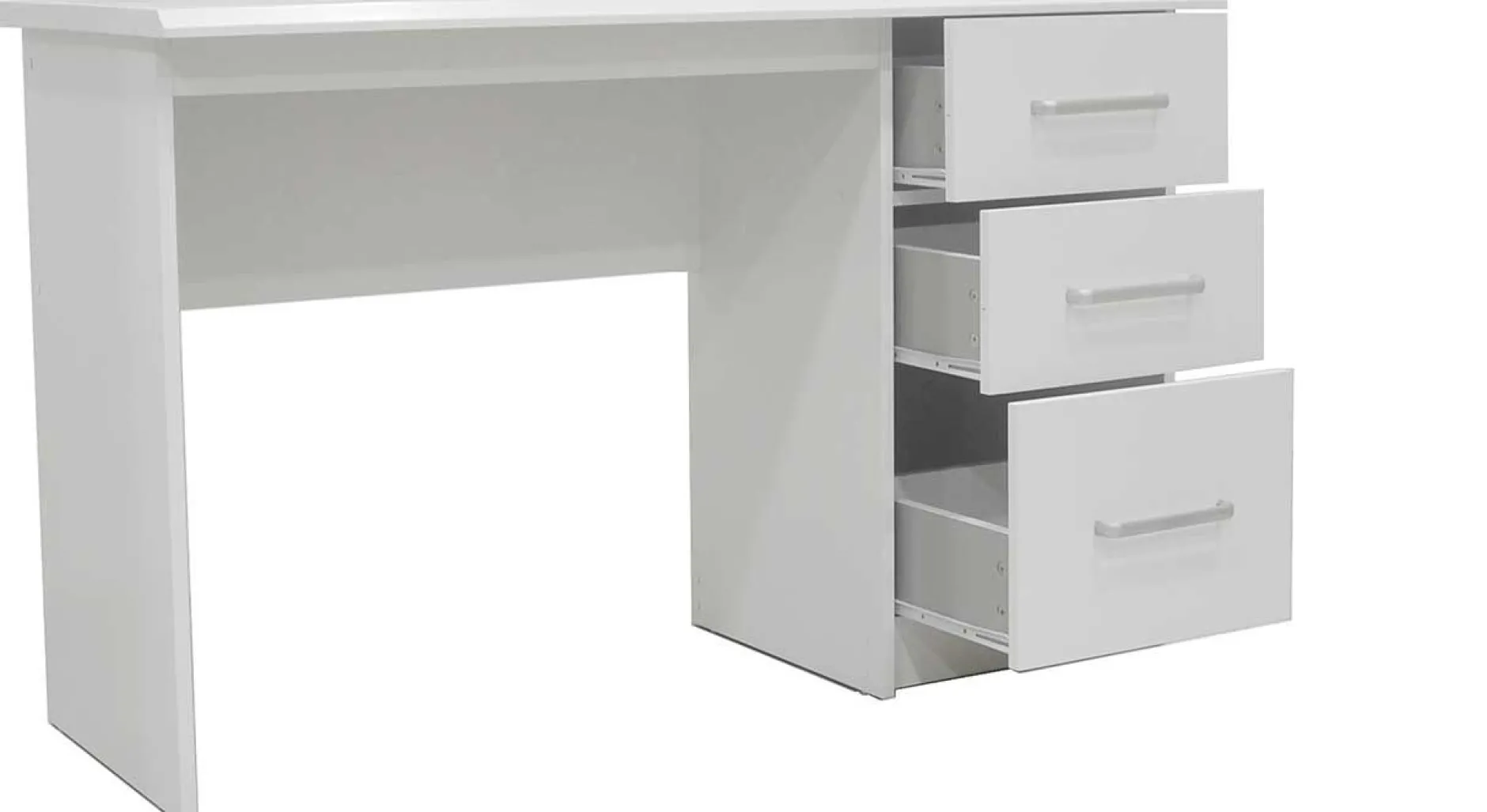Schreibtisch Mateo 121x60x75cm mit drei Schubladen - weiß