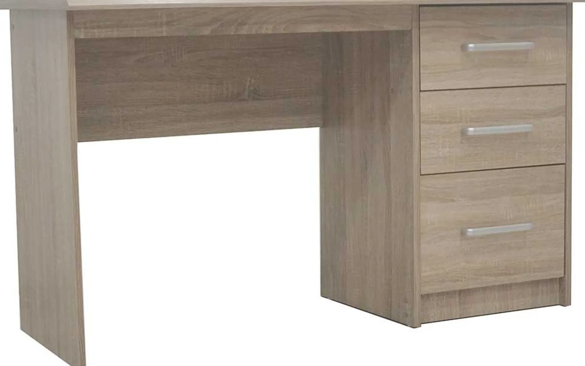 Schreibtisch Mateo 121x60x75cm mit drei Schubladen - Eiche Dekor