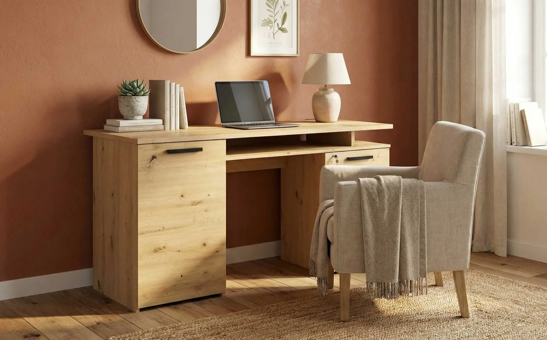 Schreibtisch Minister 150cm - Eiche