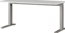 Schreibtisch Osmond 160cm mechanisch verstellbar - hellgrau/silber