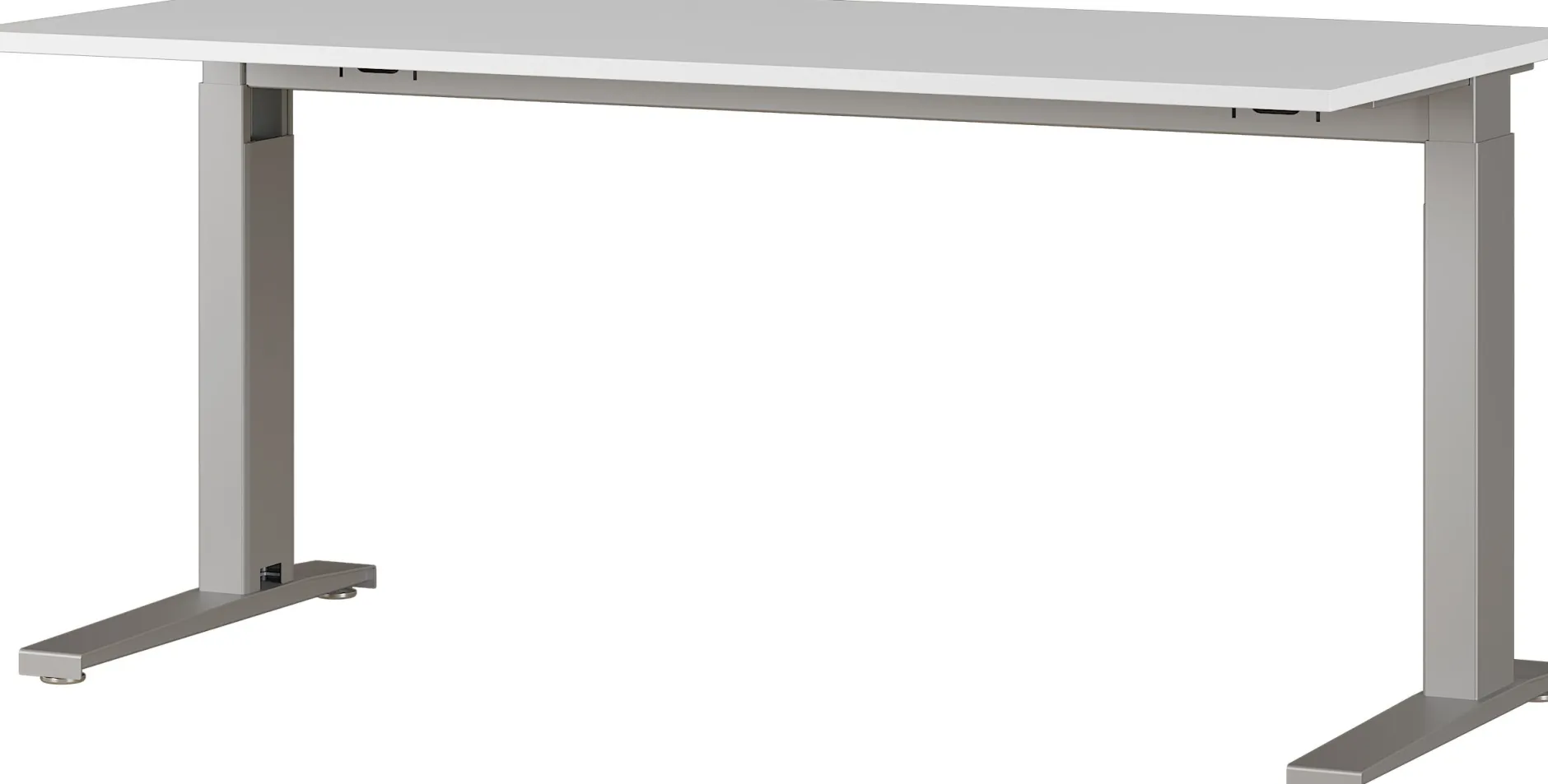 Schreibtisch Osmond 160cm mechanisch verstellbar - hellgrau/silber