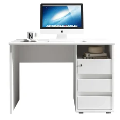 Schreibtisch Primos 110cm mit 3 Schubladen - weiß
