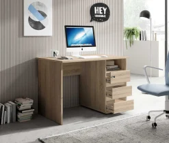 Schreibtisch Primos 110cm mit 3 Schubladen - Eiche