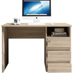 Schreibtisch Primos 110cm mit 3 Schubladen - Eiche