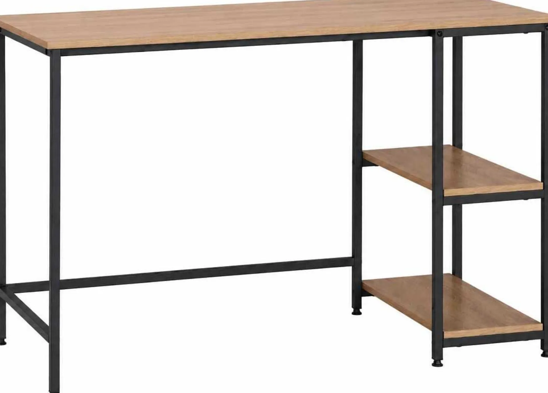 Schreibtisch Riko 120cm mit 2 Ablagen - schwarz/braun