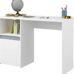 Schreibtisch Rue 110cm mit Schrank - weiß/grau oder weiß/rosa