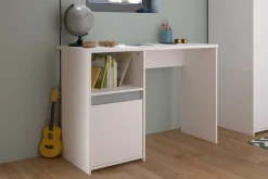 Schreibtisch Rue 110cm mit Schrank - weiß/grau oder weiß/rosa