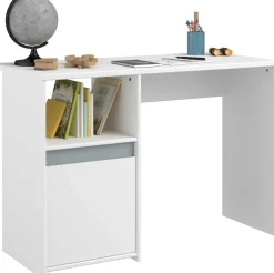Schreibtisch Rue 110cm mit Schrank - weiß/grau oder weiß/rosa