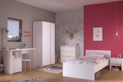 Schreibtisch Rue 110cm mit Schrank - weiß/grau oder weiß/rosa