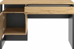 Schreibtisch Rush 119cm, 1 Tür und 1 Schublade - Eiche Dekor/schwarz