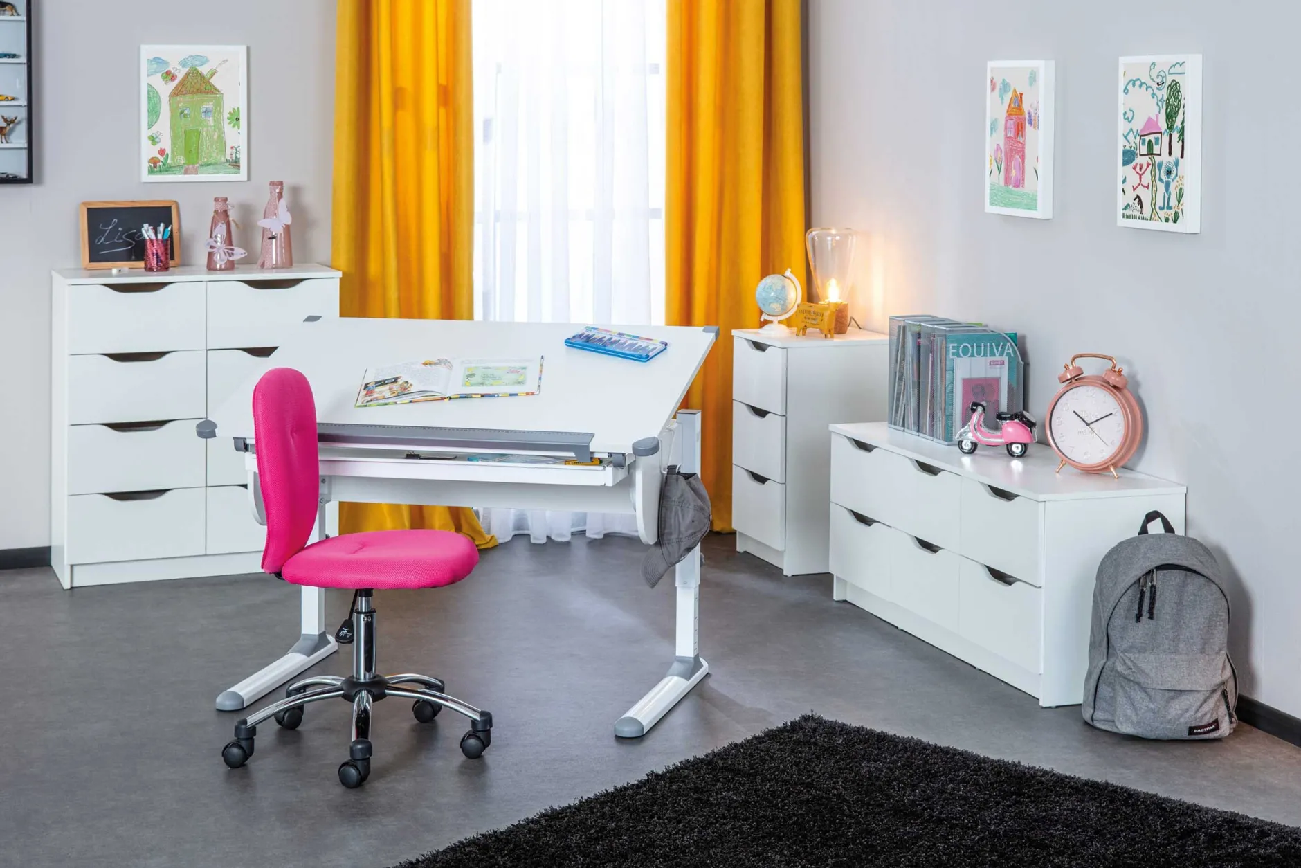 Schreibtisch Studare 110cm verstellbar - weiß