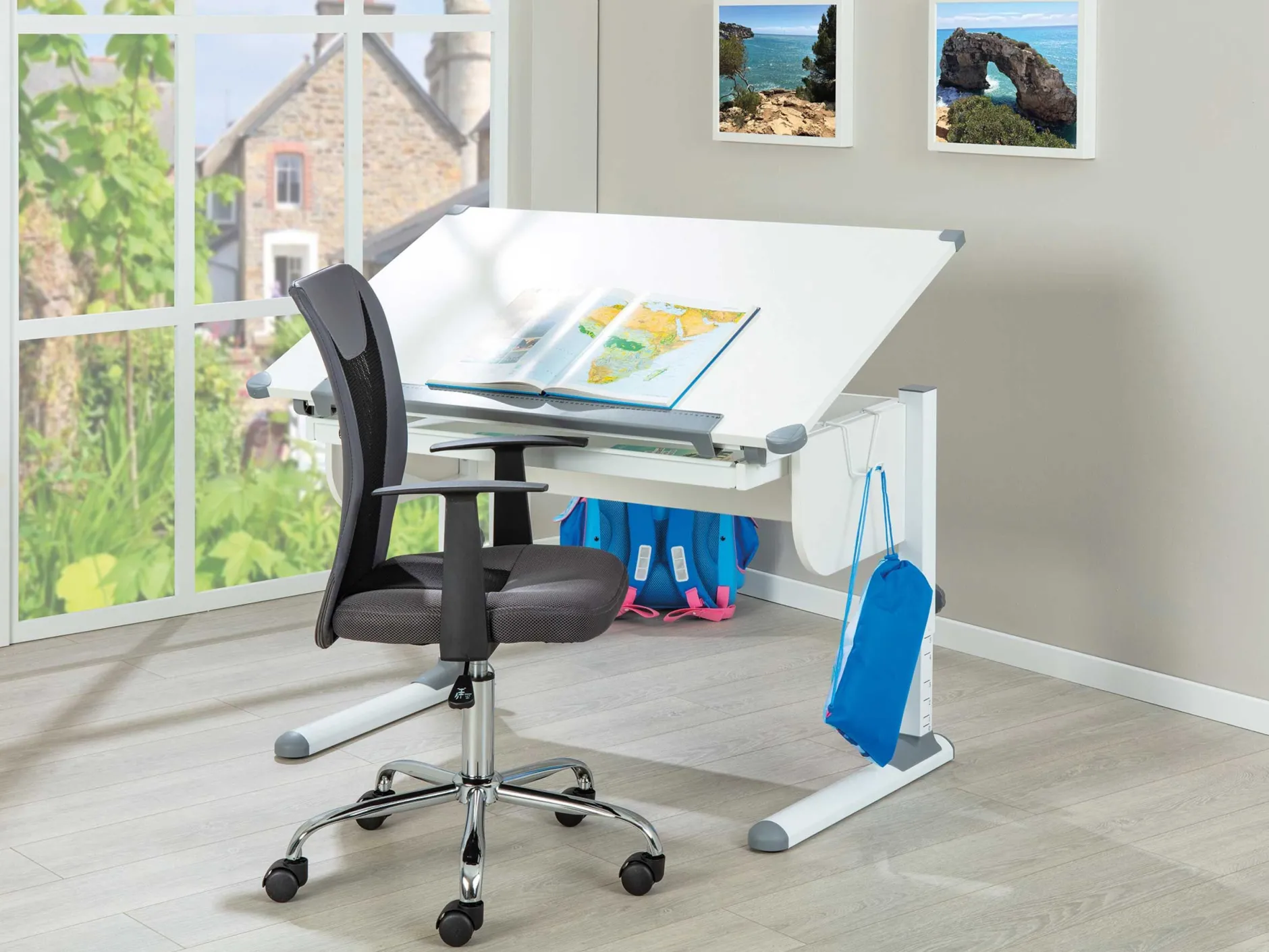 Schreibtisch Studare 110cm verstellbar - weiß