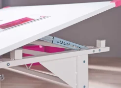 Schreibtisch Tamara mit kippbarer Tischplatte - Grün/Rosa