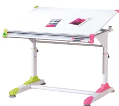 Schreibtisch Tamara mit kippbarer Tischplatte - Grün/Rosa