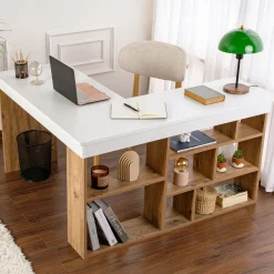 Schreibtisch Vesper - 100% MELAMINE - Weiß - 72 x 120 x 130 cm