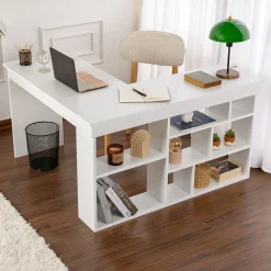 Schreibtisch Vesper - 100% MELAMINE - Naturweiß - 72 x 120 x 130 cm