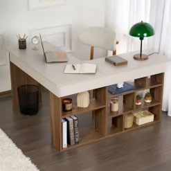 Schreibtisch Vesper - 100% MELAMINE - Kaschmir - 72 x 120 x 130 cm