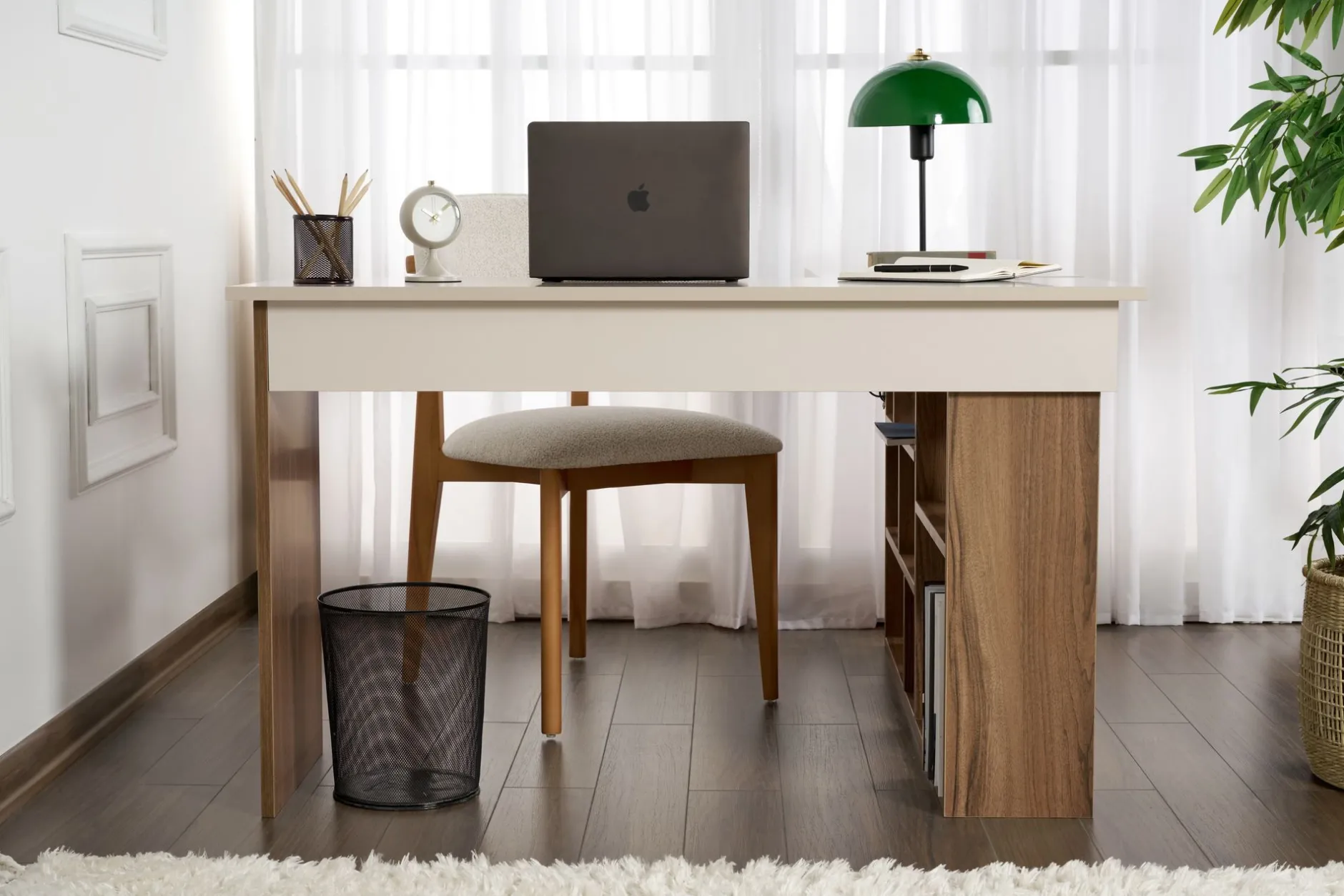 Schreibtisch Vesper - 100% MELAMINE - Kaschmir - 72 x 120 x 130 cm