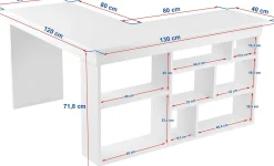 Schreibtisch Vesper - 100% MELAMINE - Kaschmir - 72 x 120 x 130 cm