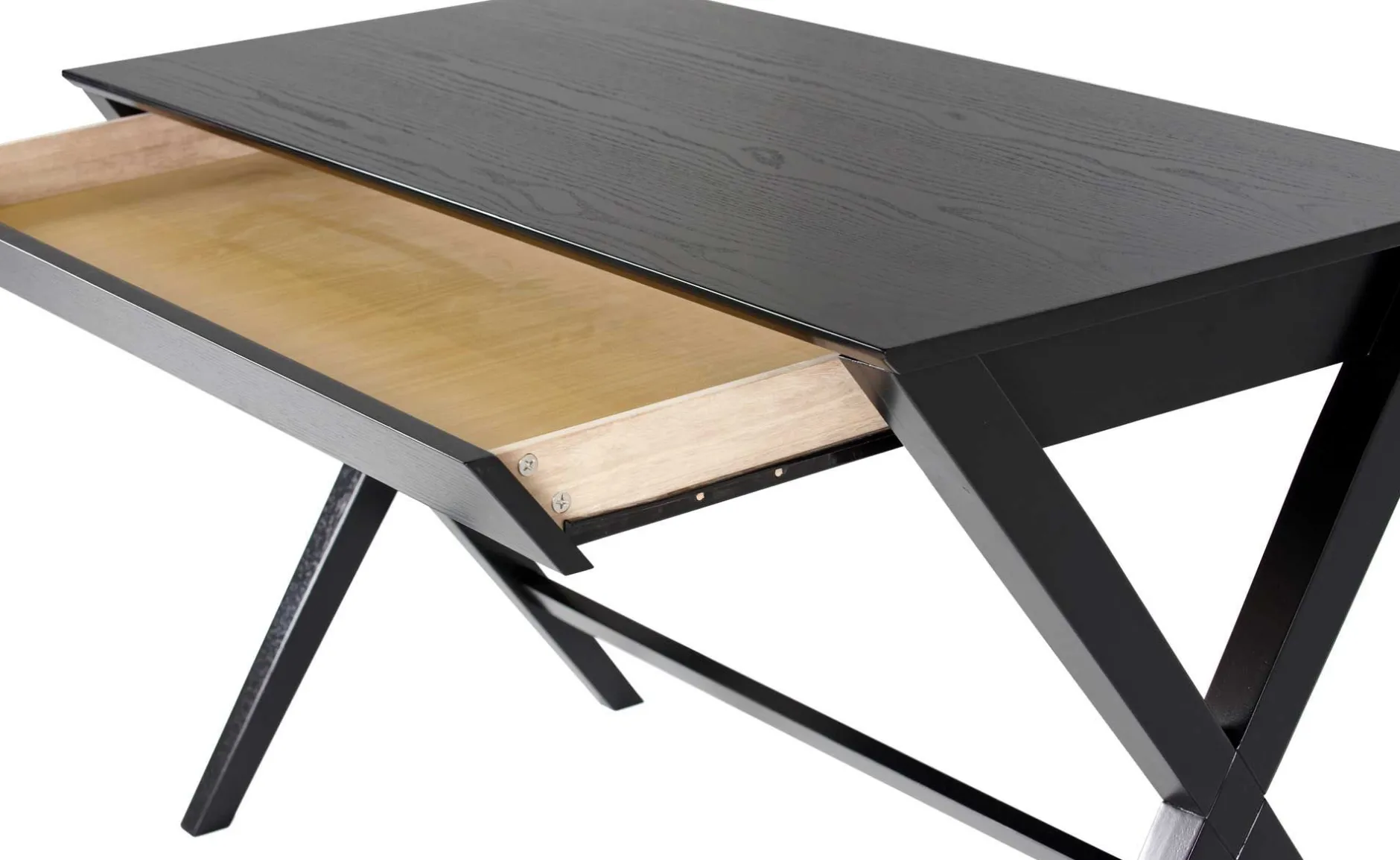 Schreibtisch Wami 120cm, 1 Schublade - schwarz