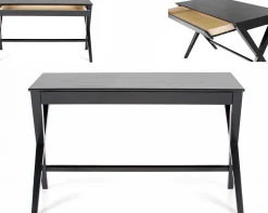 Schreibtisch Wami 120cm, 1 Schublade - schwarz