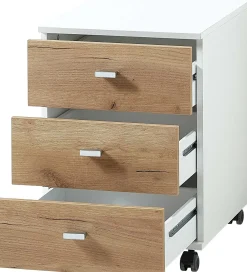 Schubladenblock Lloris 3 Schubladen - weiß/Eiche