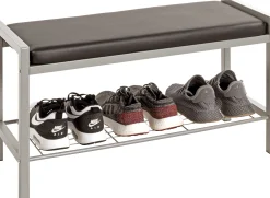 Schuhbank Steven - 80x32x48 cm - Kunstleder/Weiß