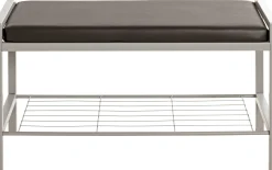 Schuhbank Steven - 80x32x48 cm - Kunstleder/Weiß