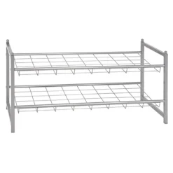 Schuhregal Leonore 80cm, 2 Fachböden - Aluminium