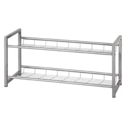 Schuhregal Leonore 80cm, 2 Fachböden - Aluminium
