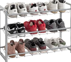 Schuhregal Leonore 80cm, 3 Fachböden - Aluminium