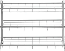 Schuhregal Leonore 80cm, 3 Fachböden - Aluminium