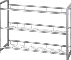 Schuhregal Leonore 80cm, 3 Fachböden - Aluminium