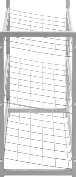 Schuhregal Leonore 80cm, 3 Fachböden - Aluminium