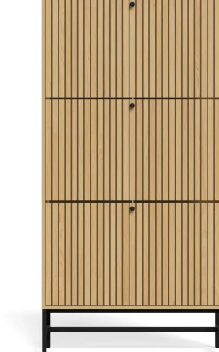 Schuhschrank Albany - 72x25x140cm - 3 Türen - Eiche Dekor