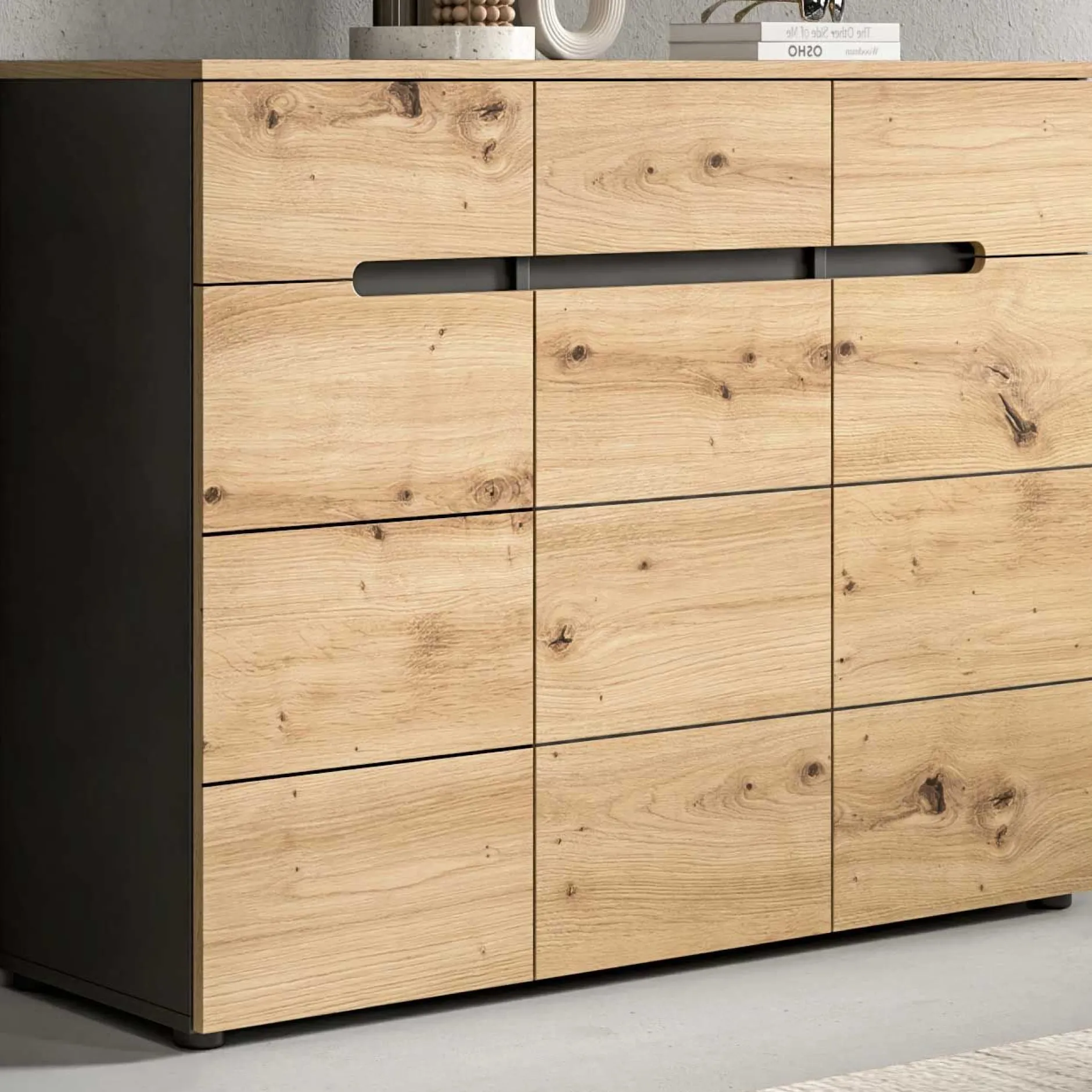 Schuhschrank Canu Xonox - Artisan Finish - 94x120x37 cm - Natur