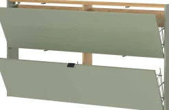 Schuhschrank Elton | 140 x 19 x 85 cm | Satingrünes Design
