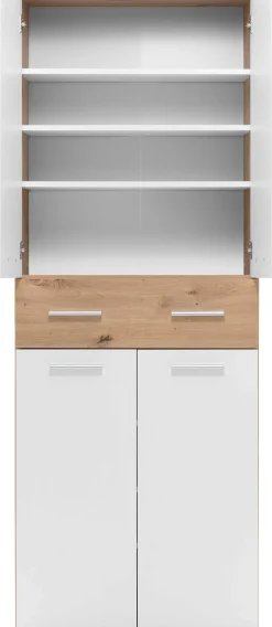 Schuhschrank Jakob 70cm 4 Türen und 1 Schublade - weiß/artisan oak