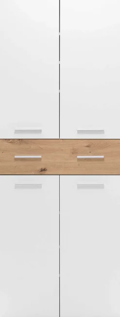 Schuhschrank Jakob 70cm 4 Türen und 1 Schublade - weiß/artisan oak